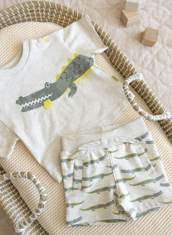 Dirkje Boys Crocodile Print T-Shirt and Shorts Set